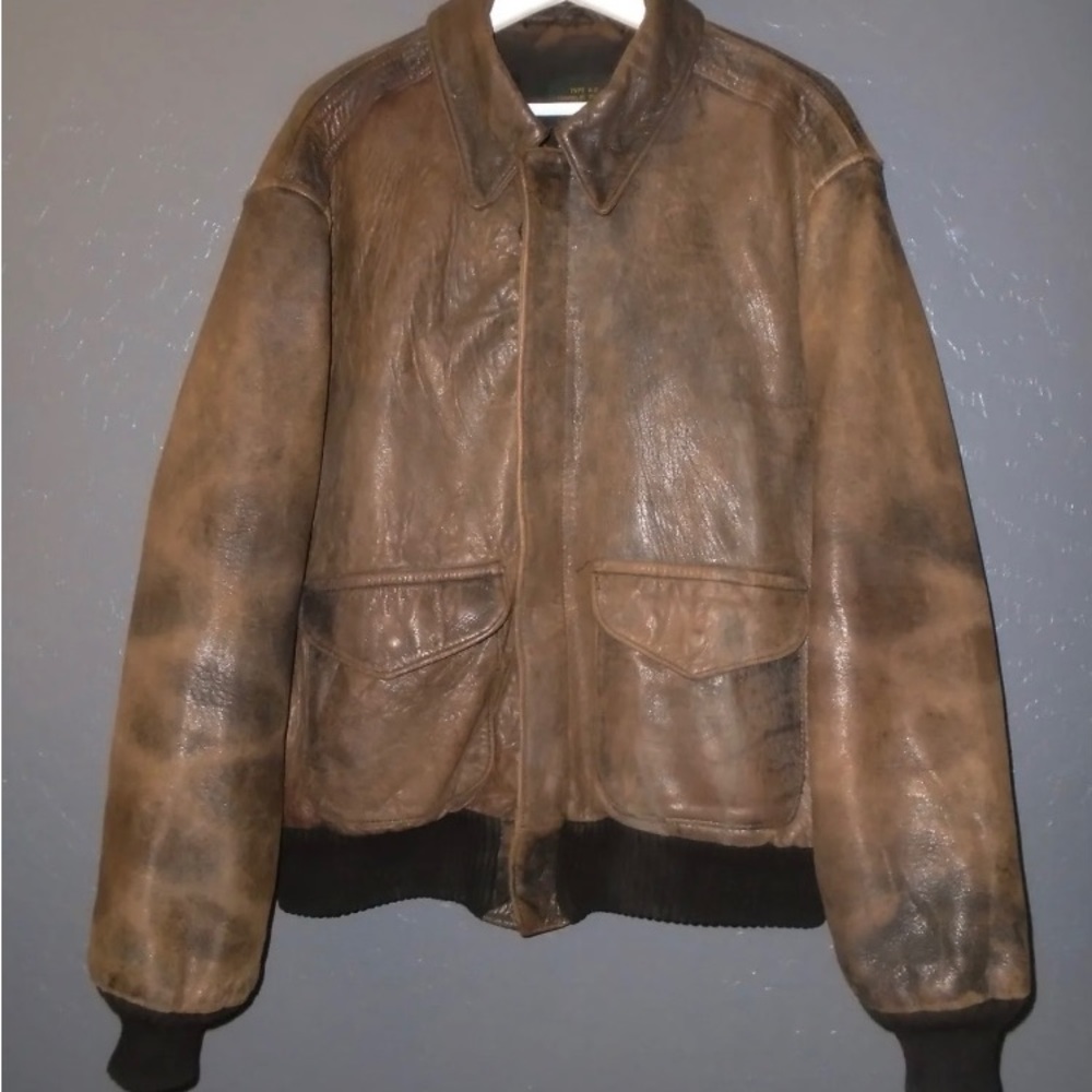 AVIREX Type A-2 Leather Bomber Flight Jacket Vintage